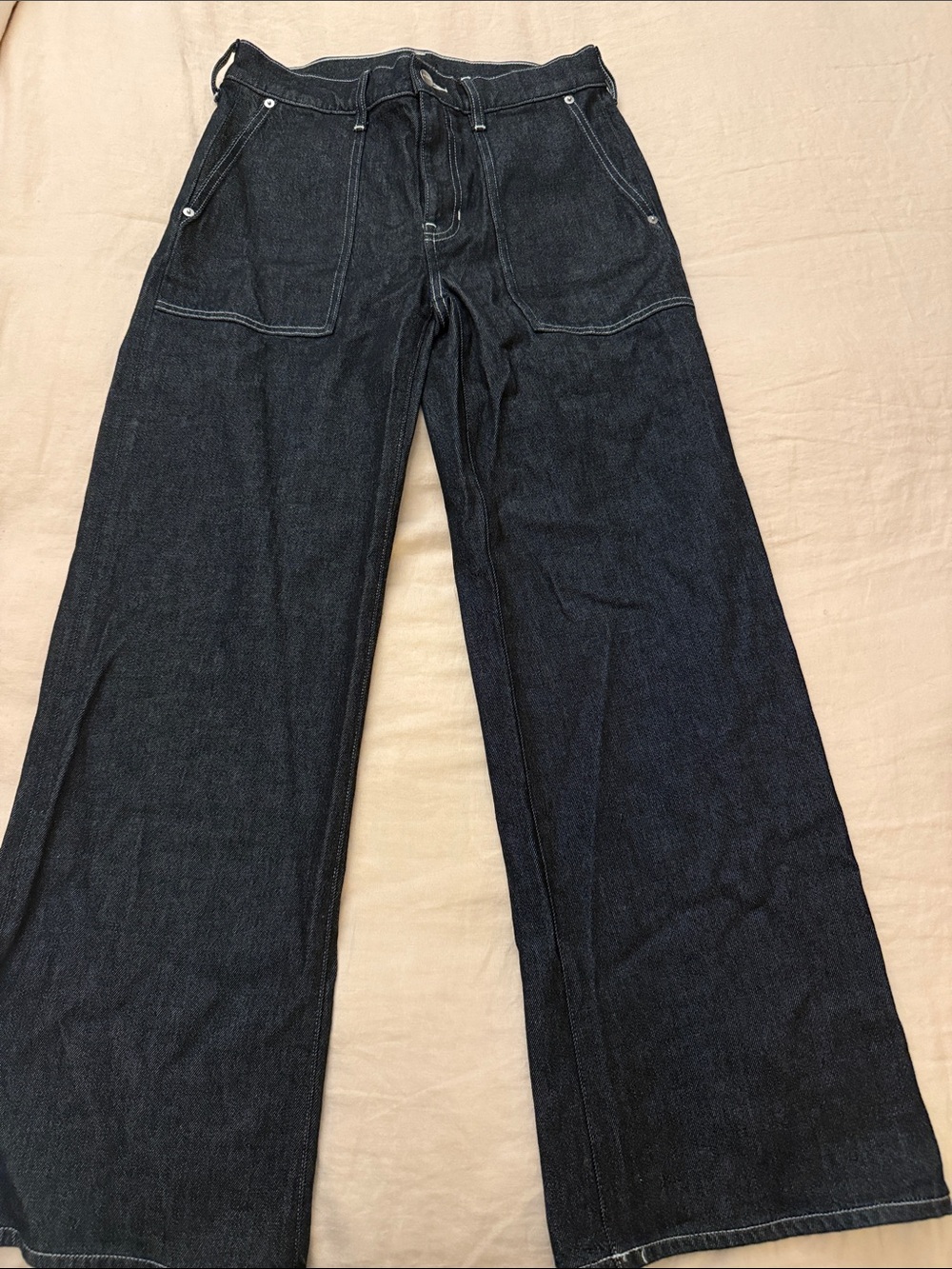 J.Crew Wide-Leg Camp Dark Blue Denim Jeans size 26